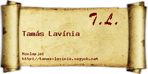 Tamás Lavínia névjegykártya